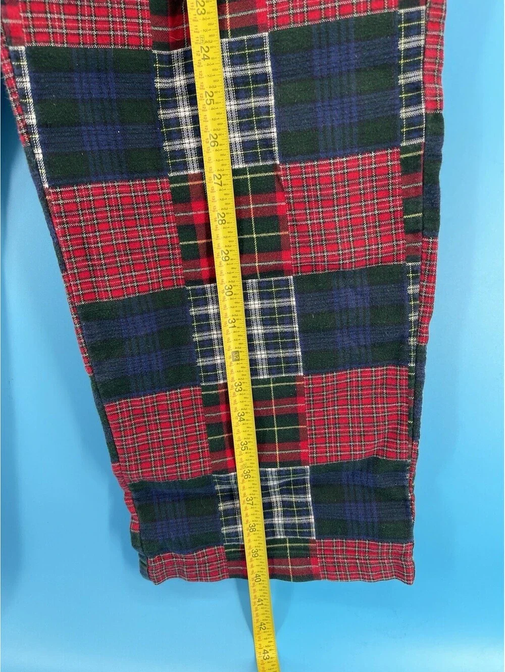 L.L.Bean Men’s Plaid Flannel Pajama Lounge Pants Size M Cotton Patchwork